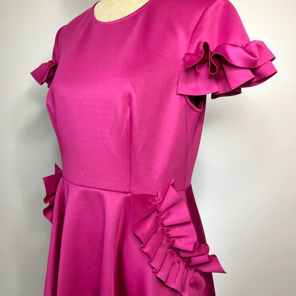 TED BAKER Pink Ruffle Cocktail Dress Luuciee - Picture 9 of 13